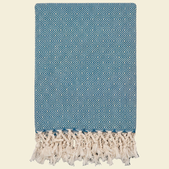 XXL hamamdoek Diamond petrol blue - op kleur