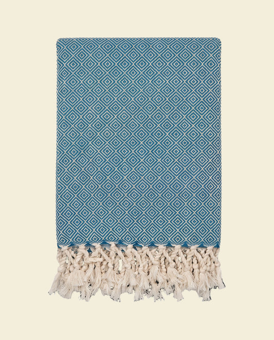 XXL hamamdoek Diamond petrol blue - op kleur
