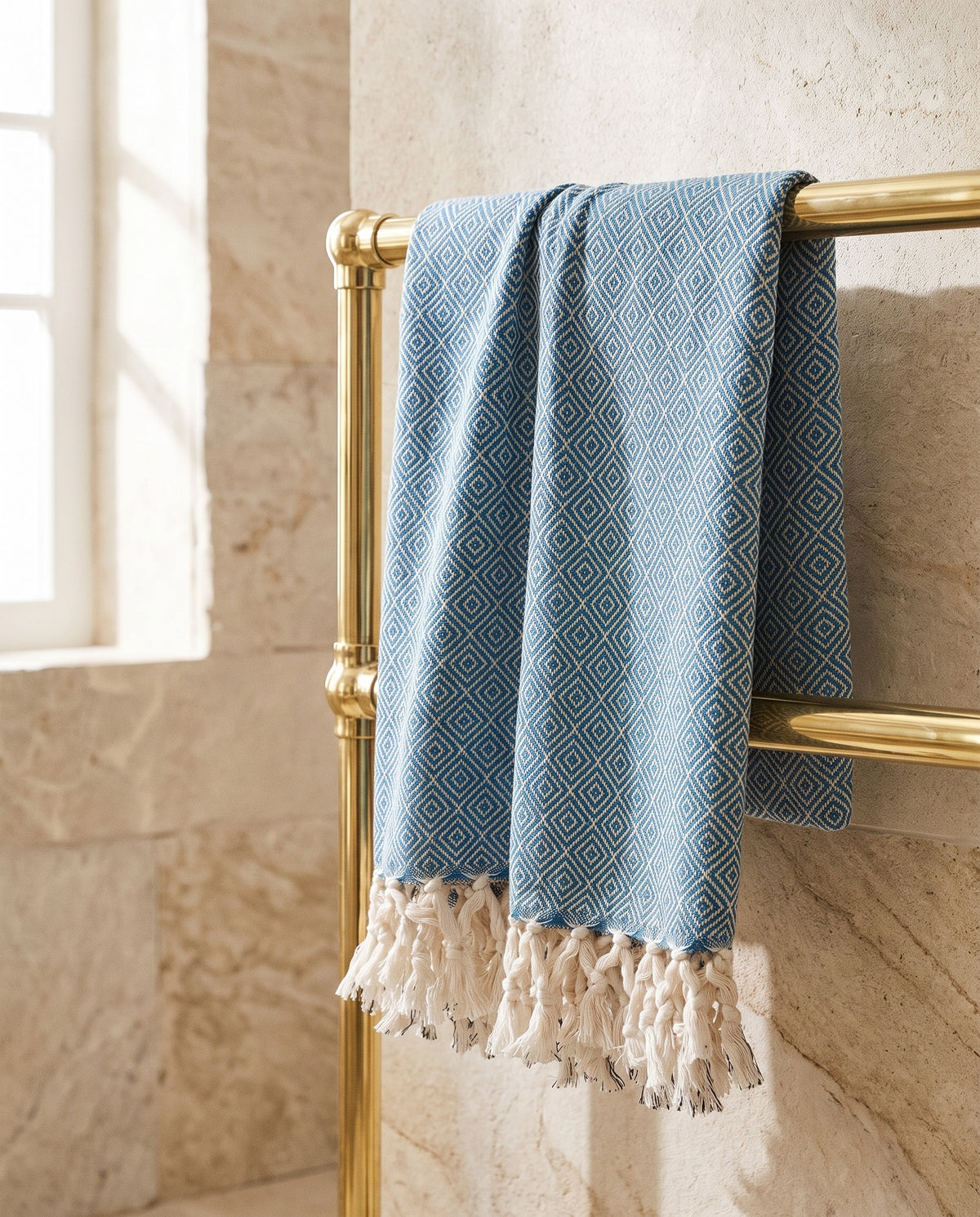 XXL hamamdoek Diamond petrol blue - sfeer