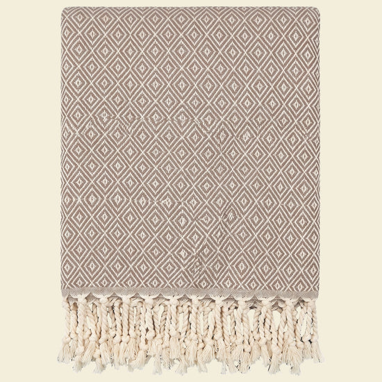 XXL hamamdoek Diamond taupe - op kleur