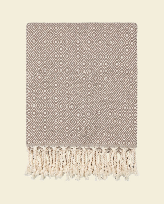 XXL hamamdoek Diamond taupe - op kleur