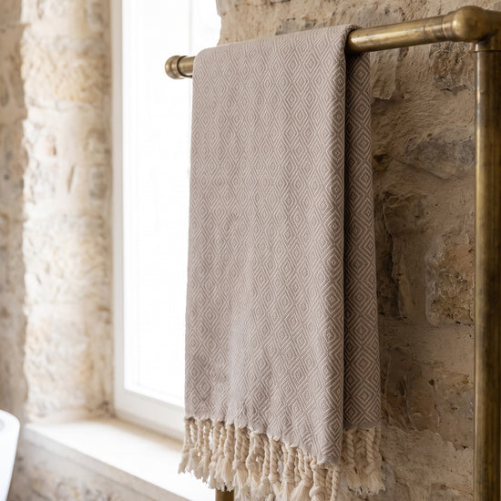 XXL hamamdoek Diamond taupe - sfeer