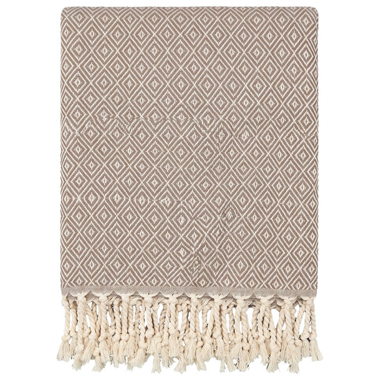 XXL hamamdoek Diamond taupe - vrijstaand