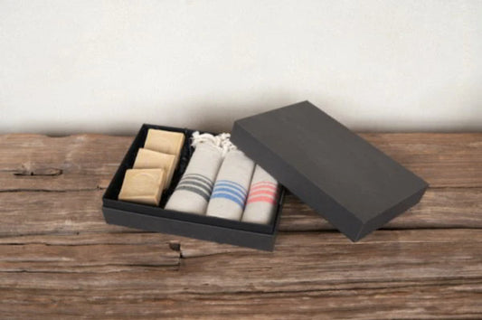 elegante verwenbox: Luxe gastendoekjes en geurige zeepjes