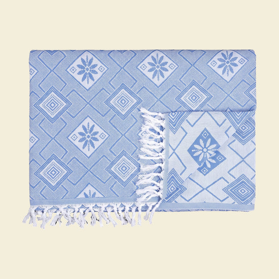 zomersprei Baklava blauw - op kleur